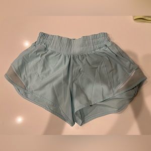 Light blue lululemon hotty hot shorts size 2 length 2.5